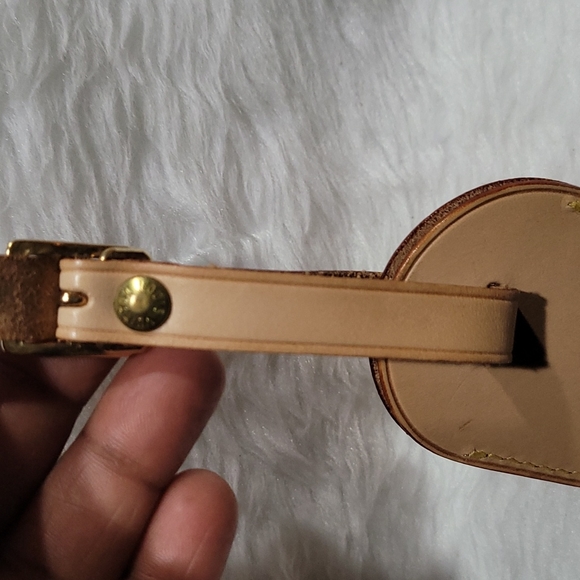 🤩 Louis Vuitton Name Tag Tan Leather  with Initials - Picture 5 of 16